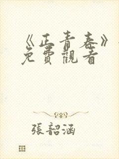 《正青春》全集免费观看封面