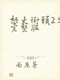 怒火街头2粤语完整版封面