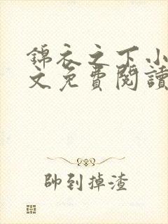 锦衣之下小说全文免费阅读无弹窗