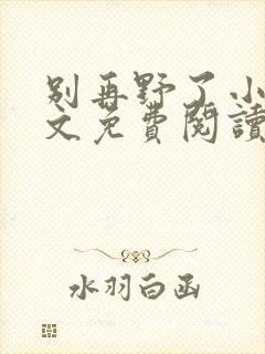 别再野了小说全文免费阅读无弹窗