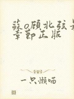 苏o顾北弦最新章节正版封面