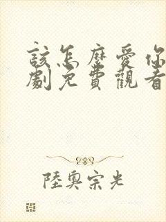 该怎么爱你电视剧免费观看全集封面