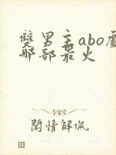 双男主abo剧哪部最火封面