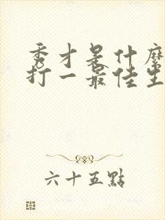 秀才是什么生肖打一最佳生肖