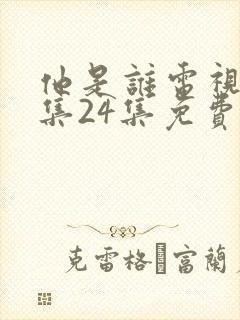 他是谁电视剧全集24集免费播放