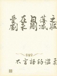 爱在日落之前泰剧未删减版