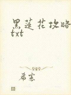 黑莲花攻略手册txt