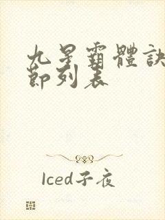 九星霸体诀新章节列表