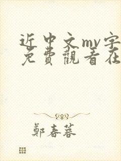 近中文mv字幕免费观看在线封面