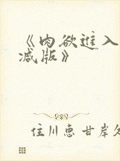 《肉欲进入无删减版》封面