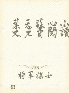 叶天苏心小说全文免费阅读无弹窗