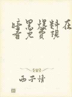 暗黑爆料在线观看免费视