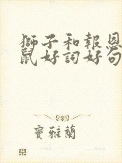 狮子和报恩的老鼠好词好句