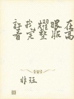 许我耀眼在线观看完整版高清电视剧