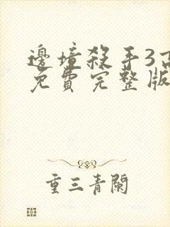 边境杀手3高清免费完整版观看