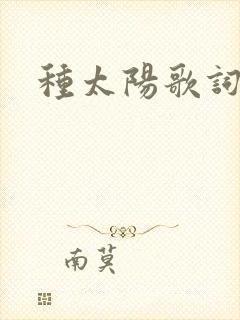 种太阳歌词