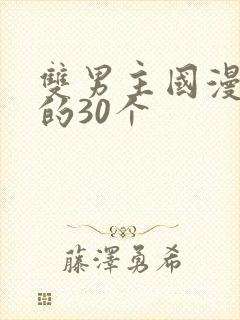 双男主国漫必看的30个