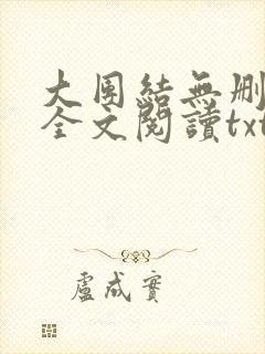 大团结无删减版全文阅读txt