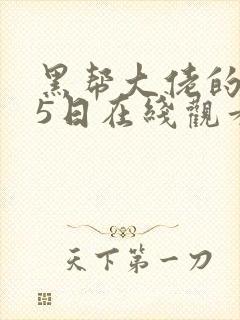 黑帮大佬的365日在线观看