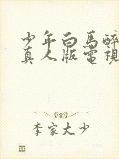 少年白马醉春风真人版电视剧播放封面