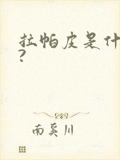 拉帕皮是什么皮?封面