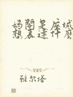 妈阁是座城到底想表达什么