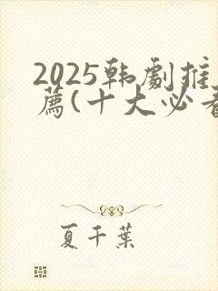 2025韩剧推荐(十大必看韩剧排行榜)