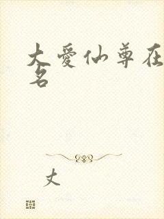 大爱仙尊在下无名