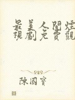 最美人间烟火电视剧免费观看全集