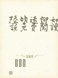 陆明远柳如烟小说免费阅读最新章节