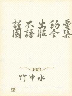 说不出的爱韩剧国语版全集免费观看封面