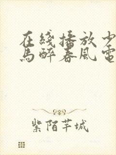 在线播放少年白马醉春风电视剧免费观看