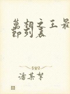 万相之王最新章节列表