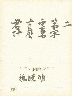 君有云第二季叫什么名字