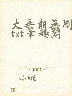 大乘期无删减版txt笔趣阁