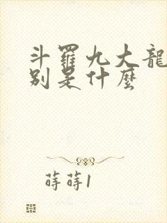 斗罗九大龙王分别是什么封面