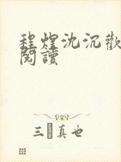 程煜沈沉欢免费阅读