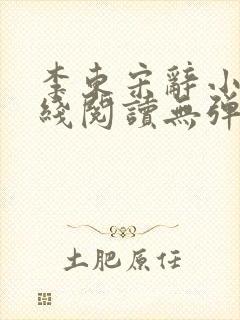 李东宋辞小说在线阅读无弹窗全文