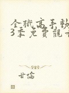 全职高手动漫第3季免费观看