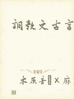 调教文古言高h封面