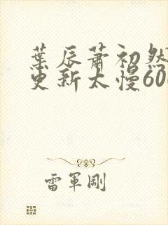 叶辰萧初然刚刚更新太慢600集封面