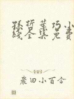 孙哲叶巧小说在线全集免费