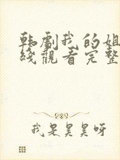 韩剧我的姐姐在线观看完整版封面