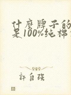 什么牌子的袜子是100%纯棉的封面