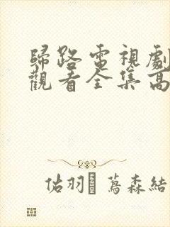 归路电视剧免费观看全集高清完整版