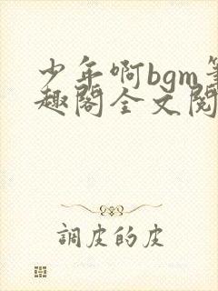 少年啊bgm笔趣阁全文阅读免费