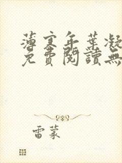 薄寒年叶凝小说免费阅读无弹窗