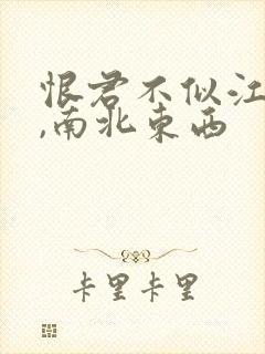 恨君不似江楼月,南北东西