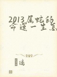 2013属蛇的命运一生怎么样啊