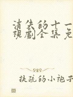 消失的十一楼电视剧全集免费观看